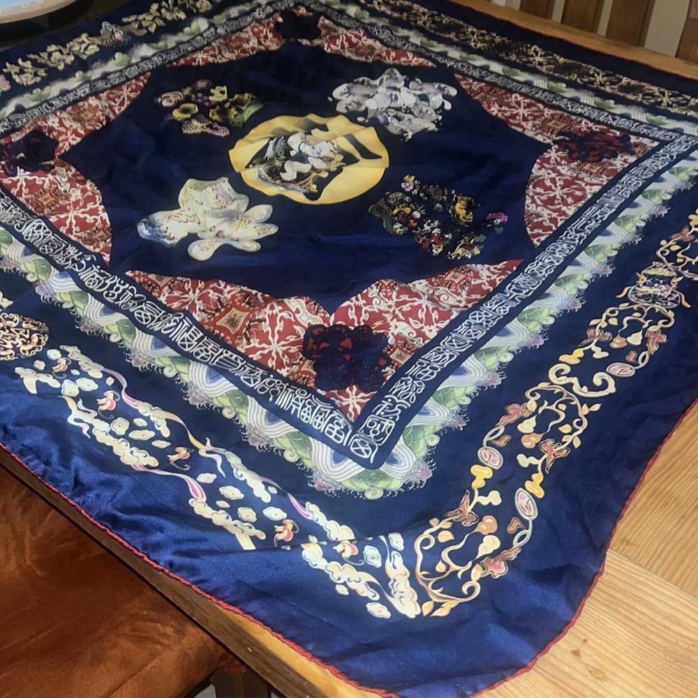 💯 SILK Extra Large Vintage Scarf Wrap - Picture 6 of 12